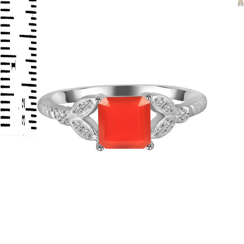 Red Onyx & White Topaz Ring ROX-RDR-353.