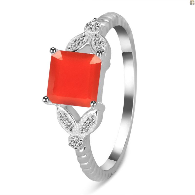 Red Onyx & White Topaz Ring ROX-RDR-353.