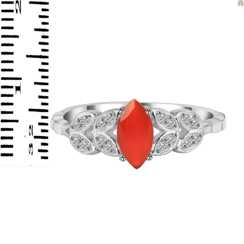 Red Onyx & White Topaz Ring ROX-RDR-355.