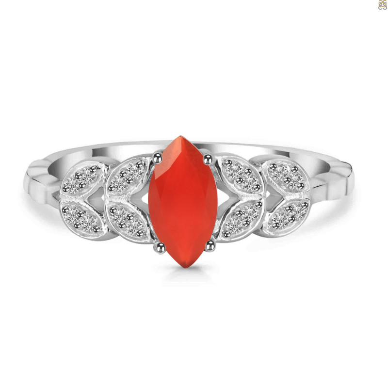 Red Onyx & White Topaz Ring ROX-RDR-355.