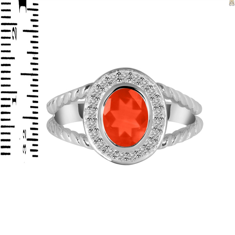Red Onyx & White Topaz Ring ROX-RDR-359.