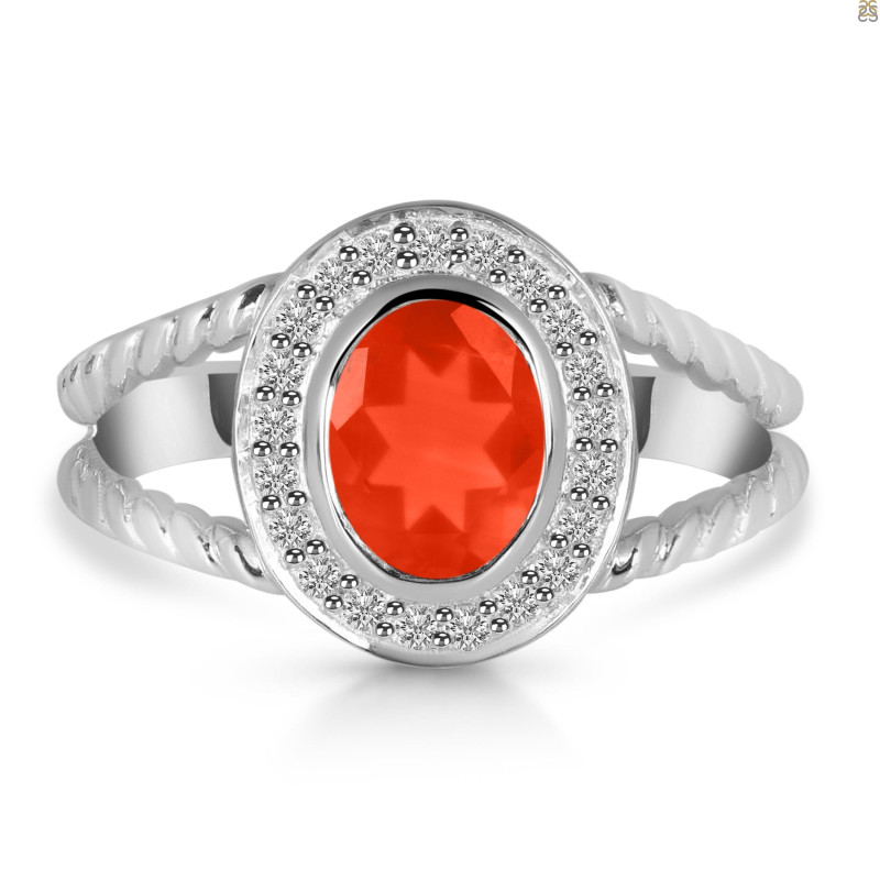 Red Onyx & White Topaz Ring ROX-RDR-359.