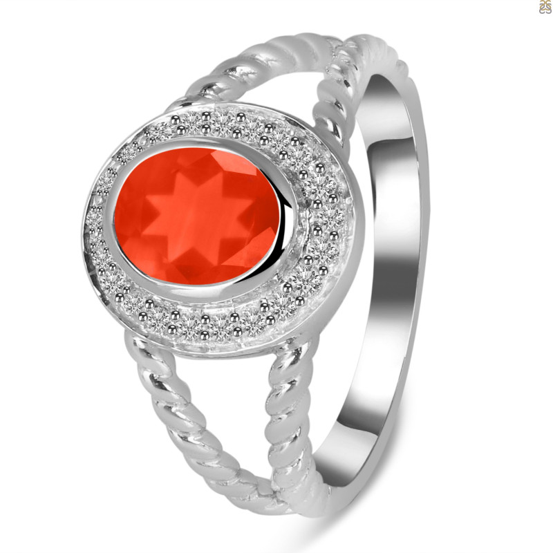 Red Onyx & White Topaz Ring ROX-RDR-359.