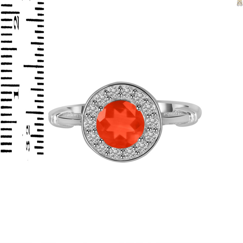 Red Onyx & White Topaz Ring ROX-RDR-364.