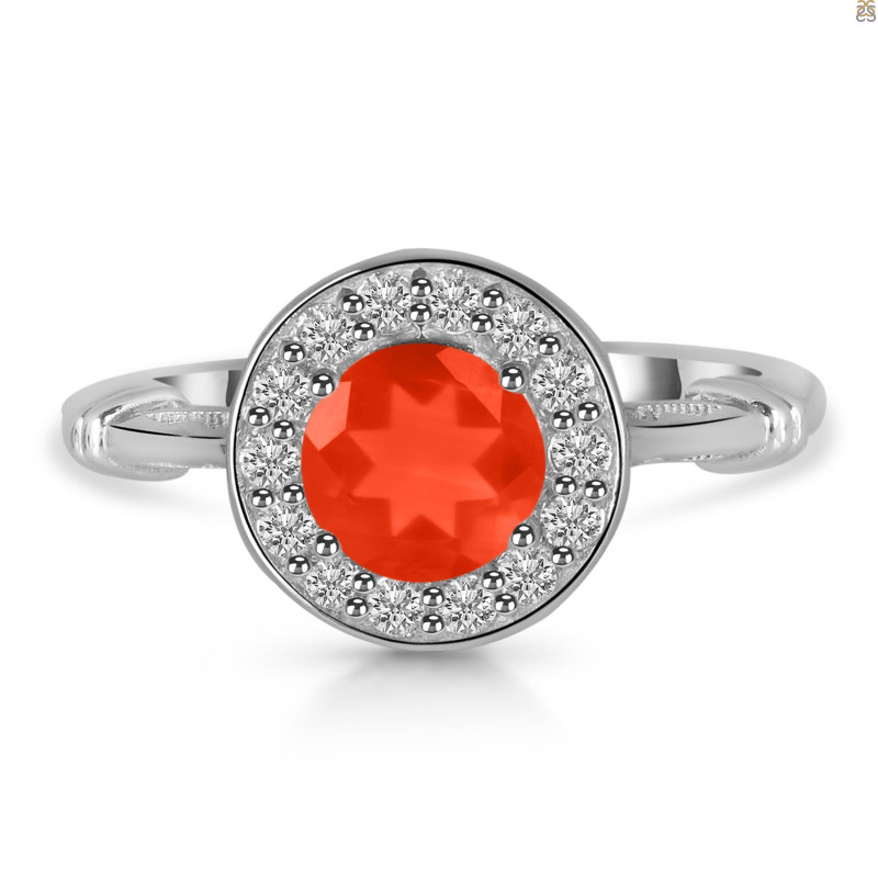 Red Onyx & White Topaz Ring ROX-RDR-364.