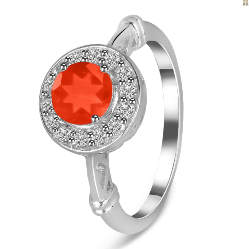 Red Onyx & White Topaz Ring ROX-RDR-364.