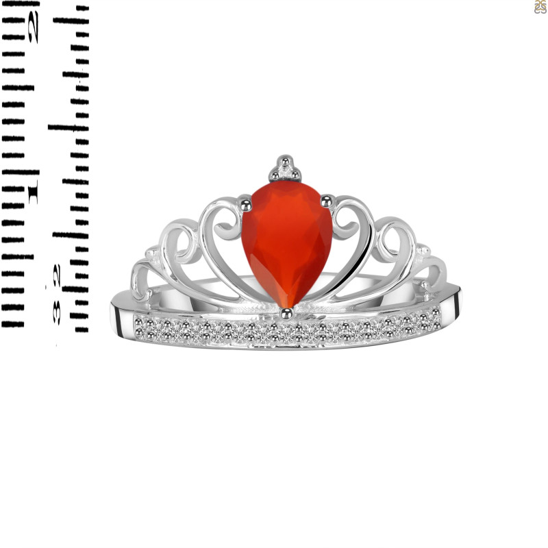 Red Onyx & White Topaz Ring ROX-RDR-365.