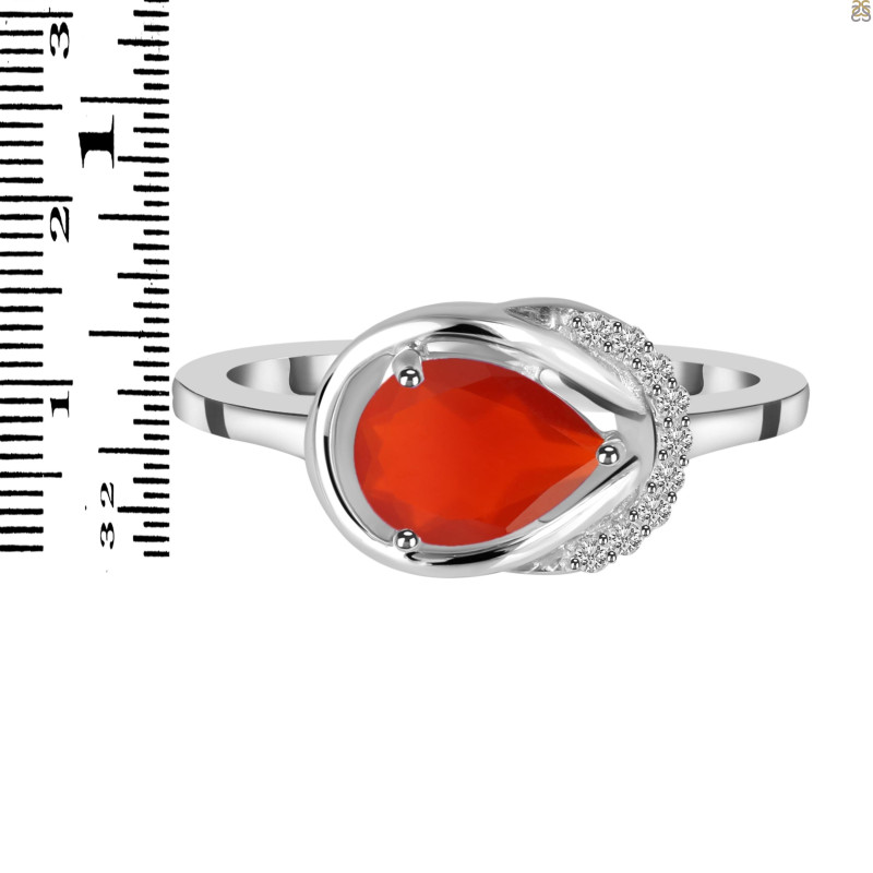 Red Onyx & White Topaz Ring ROX-RDR-367.