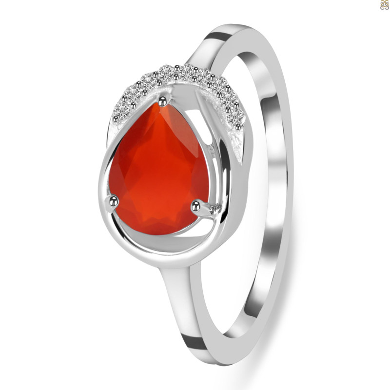 Red Onyx & White Topaz Ring ROX-RDR-367.