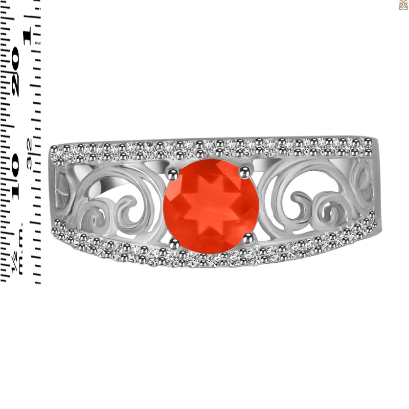 Red Onyx & White Topaz Ring ROX-RDR-375.