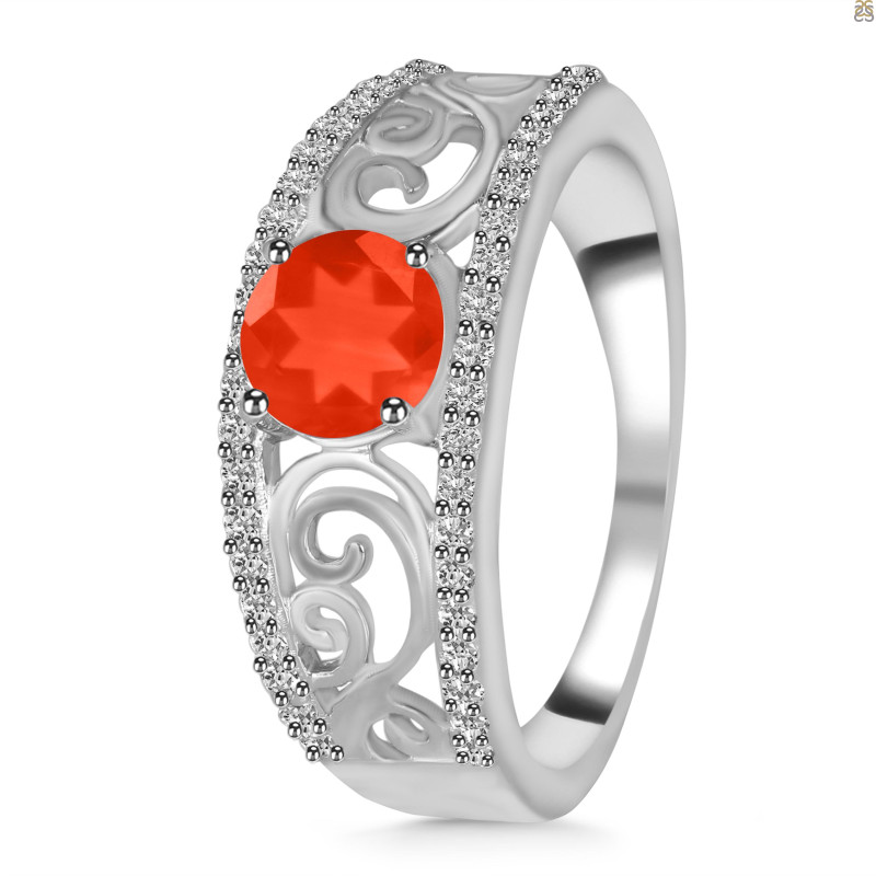 Red Onyx & White Topaz Ring ROX-RDR-375.