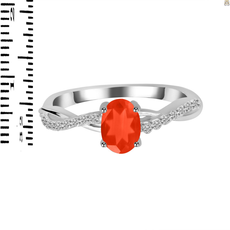 Red Onyx & White Topaz Ring ROX-RDR-376.