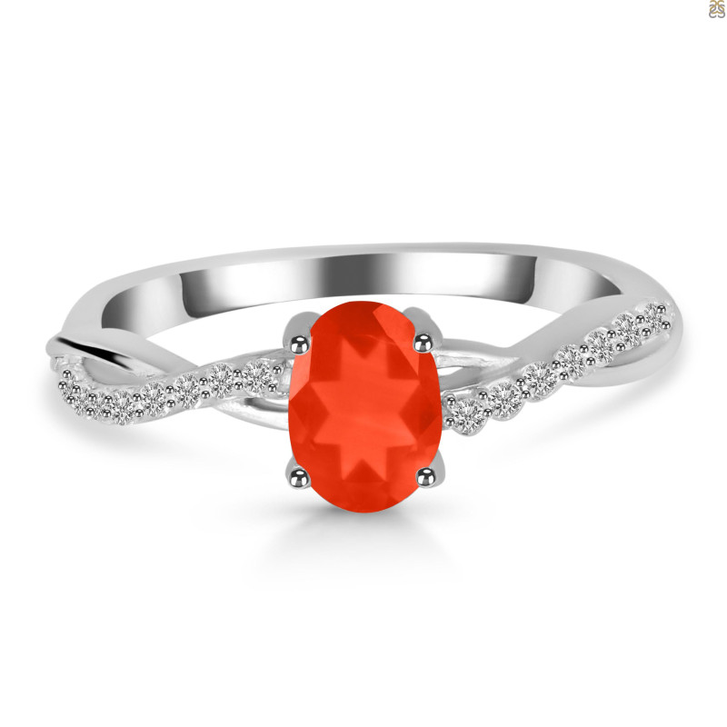 Red Onyx & White Topaz Ring ROX-RDR-376.