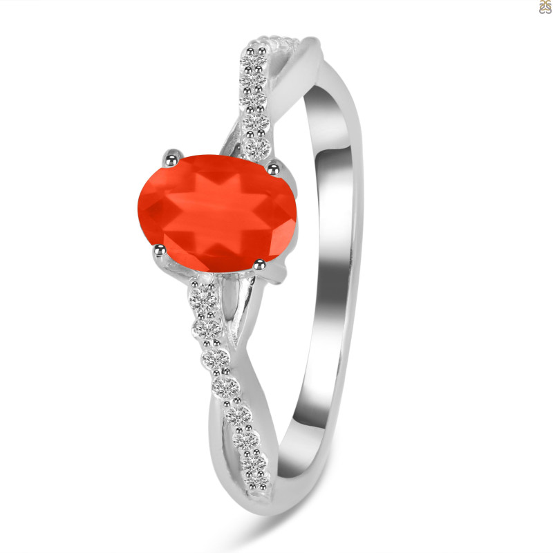 Red Onyx & White Topaz Ring ROX-RDR-376.