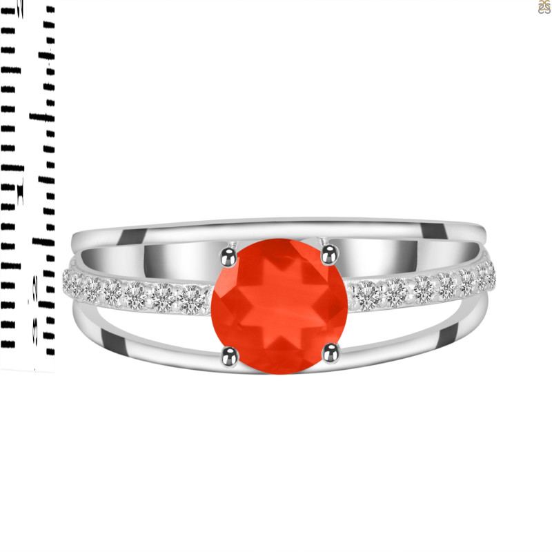Red Onyx & White Topaz Ring ROX-RDR-377.