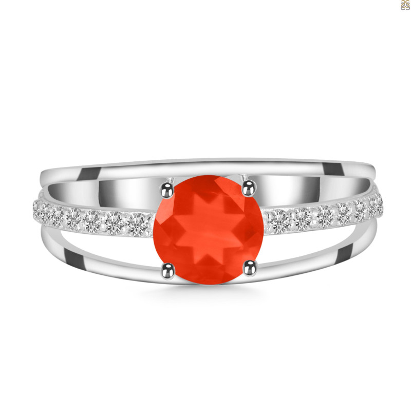 Red Onyx & White Topaz Ring ROX-RDR-377.