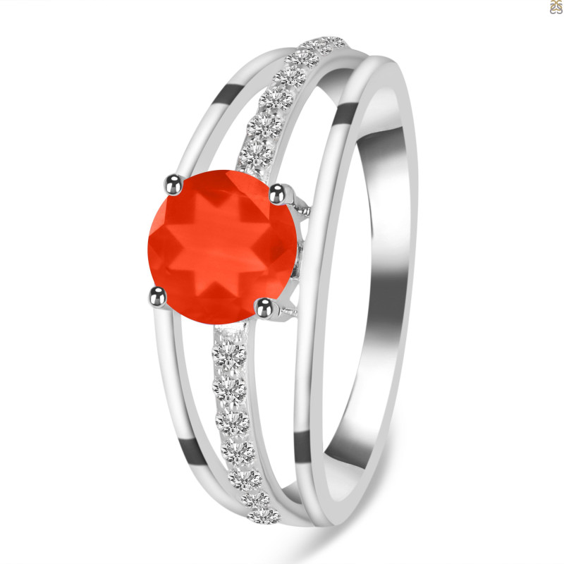 Red Onyx & White Topaz Ring ROX-RDR-377.