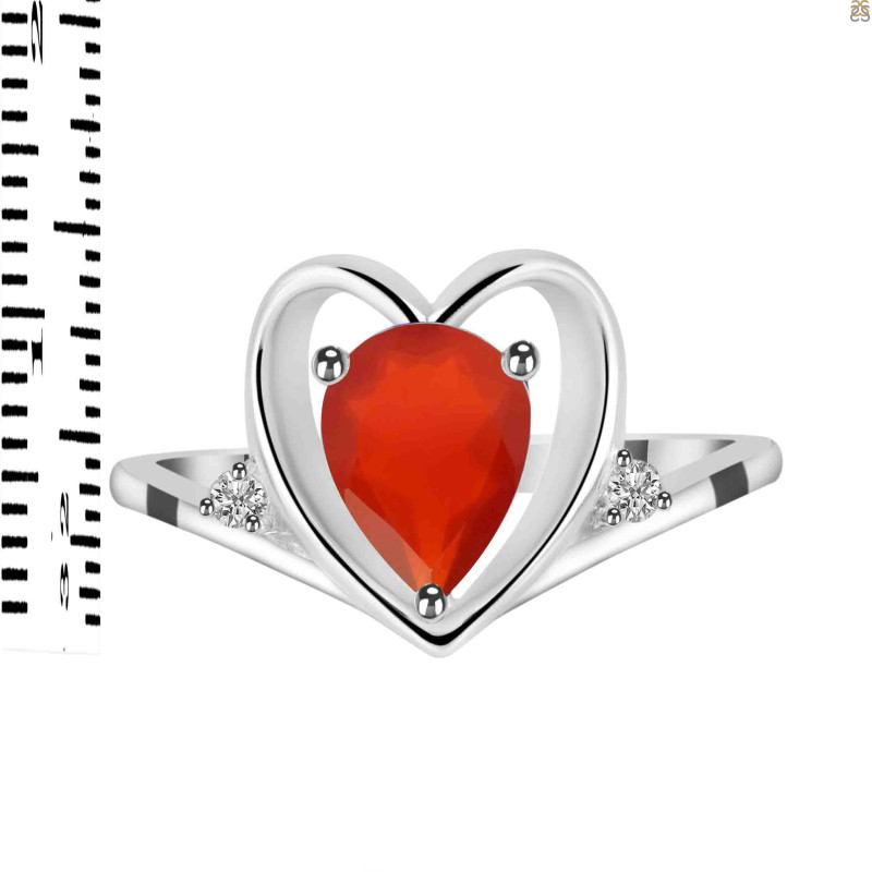 Red Onyx & White Topaz Ring ROX-RDR-379.