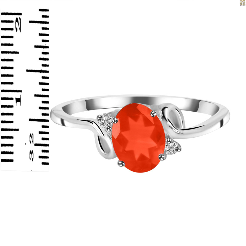 Red Onyx & White Topaz Ring ROX-RDR-383.