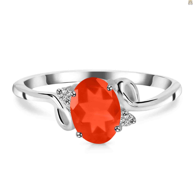 Red Onyx & White Topaz Ring ROX-RDR-383.