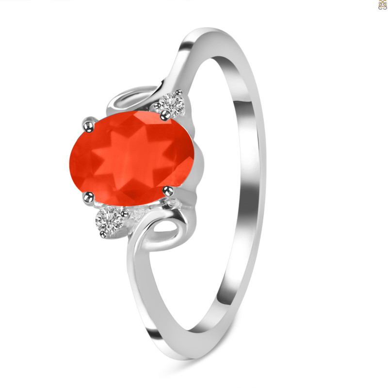 Red Onyx & White Topaz Ring ROX-RDR-383.