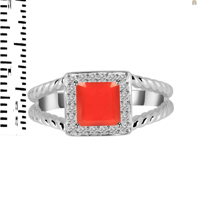 Red Onyx & White Topaz Ring ROX-RDR-388.