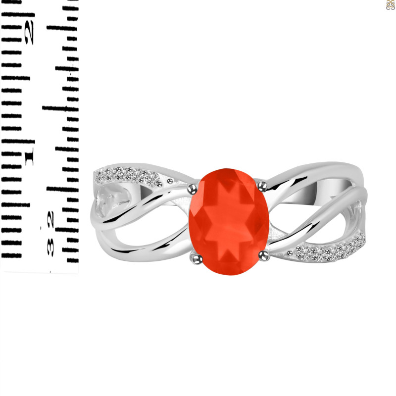 Red Onyx & White Topaz Ring ROX-RDR-395.