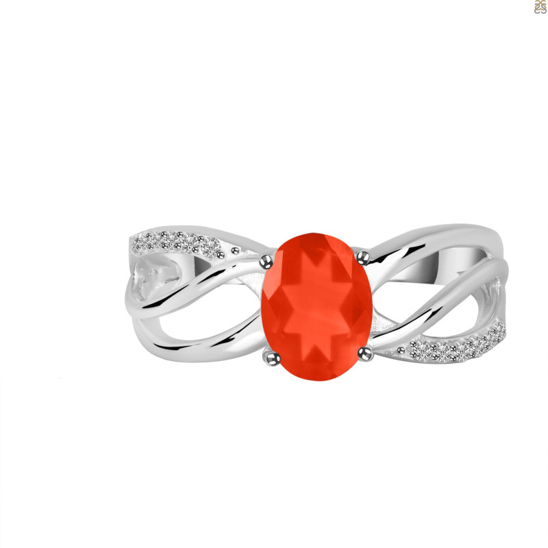 Red Onyx & White Topaz Ring ROX-RDR-395.