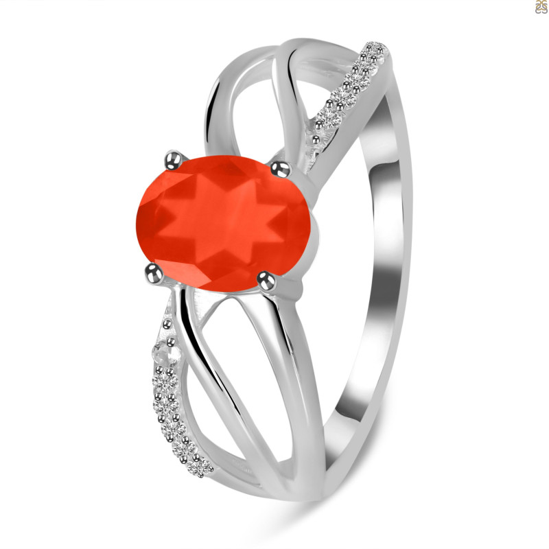 Red Onyx & White Topaz Ring ROX-RDR-395.