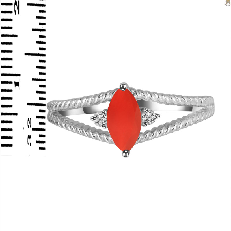 Red Onyx & White Topaz Ring ROX-RDR-396.