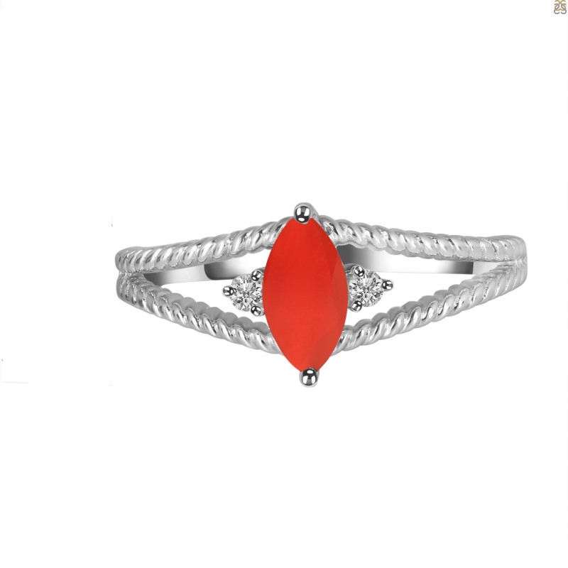 Red Onyx & White Topaz Ring ROX-RDR-396.