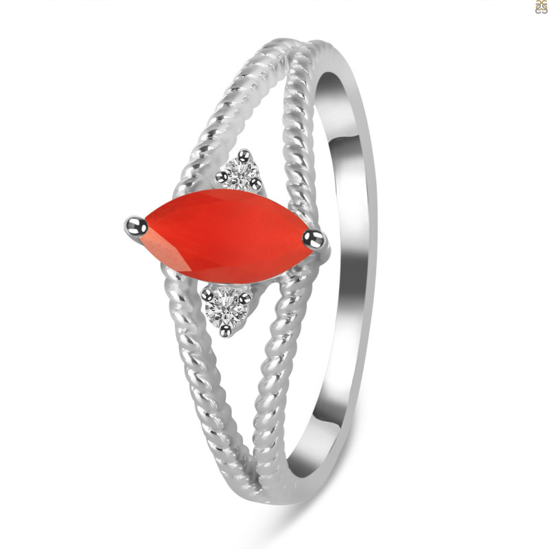 Red Onyx & White Topaz Ring ROX-RDR-396.