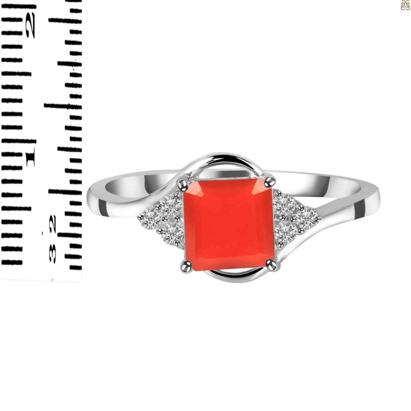 Red Onyx & White Topaz Ring ROX-RDR-399.