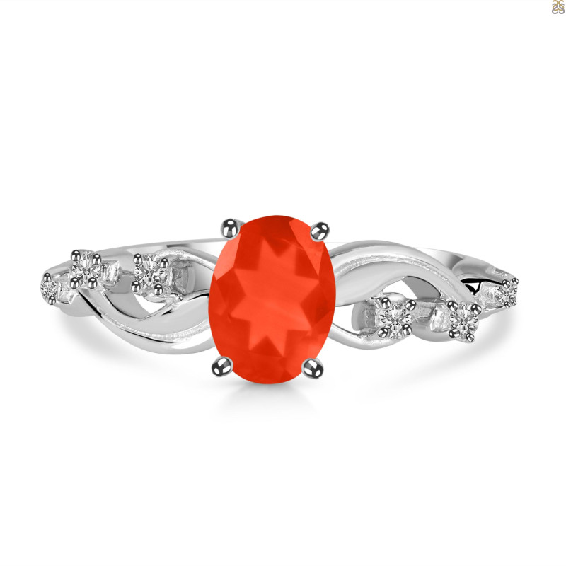 Red Onyx & White Topaz Ring ROX-RDR-402.
