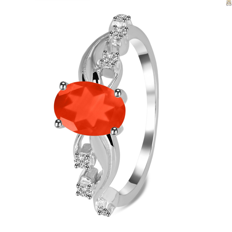 Red Onyx & White Topaz Ring ROX-RDR-402.