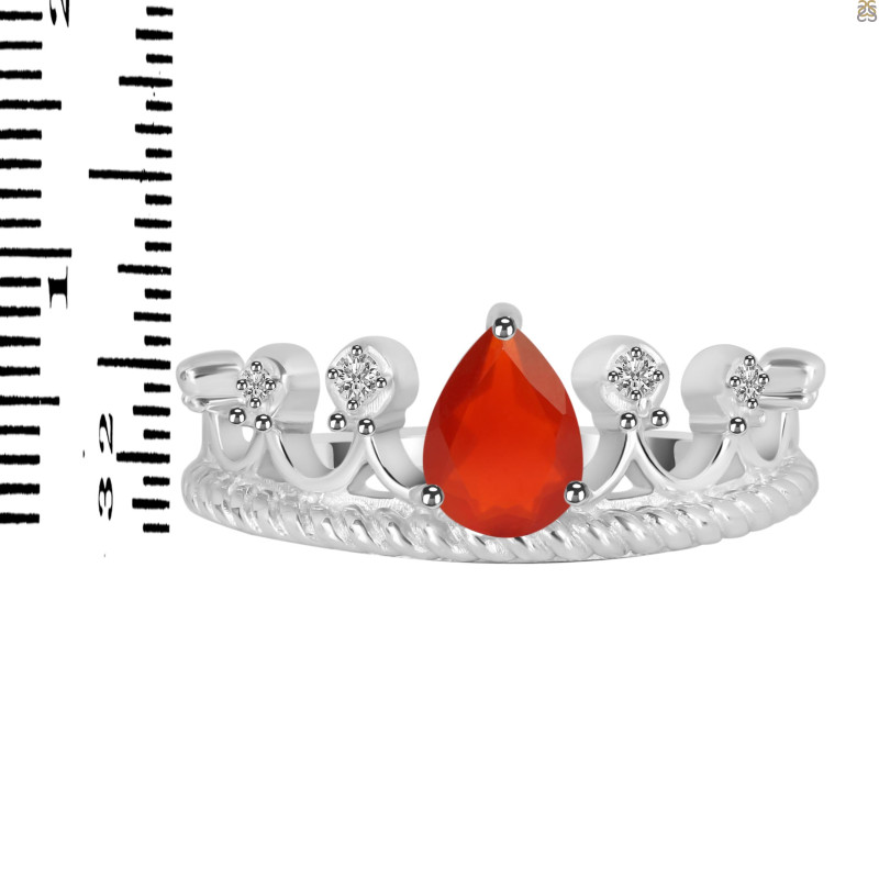 Red Onyx & White Topaz Ring ROX-RDR-405.