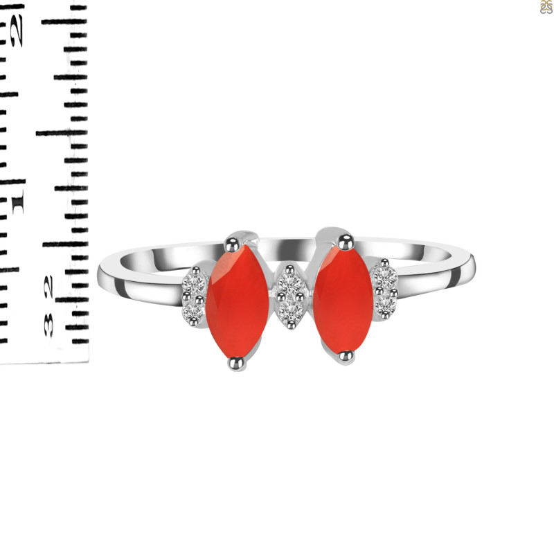 Red Onyx & White Topaz Ring ROX-RDR-418.