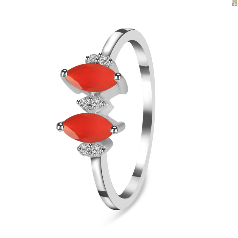 Red Onyx & White Topaz Ring ROX-RDR-418.