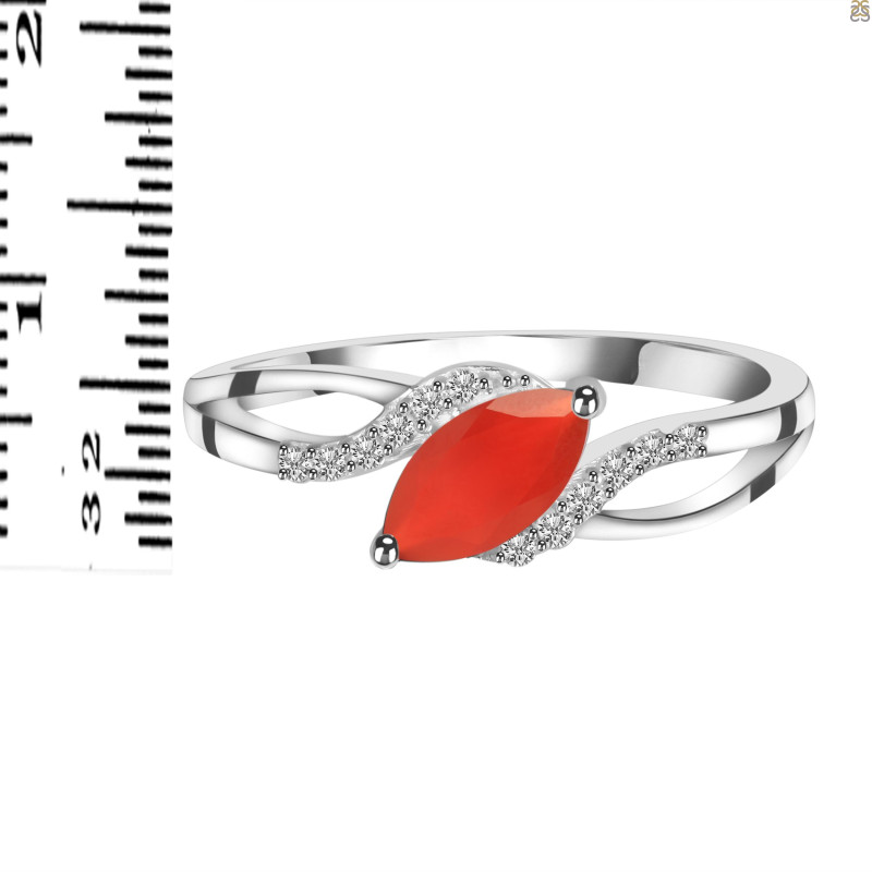 Red Onyx & White Topaz Ring ROX-RDR-422.