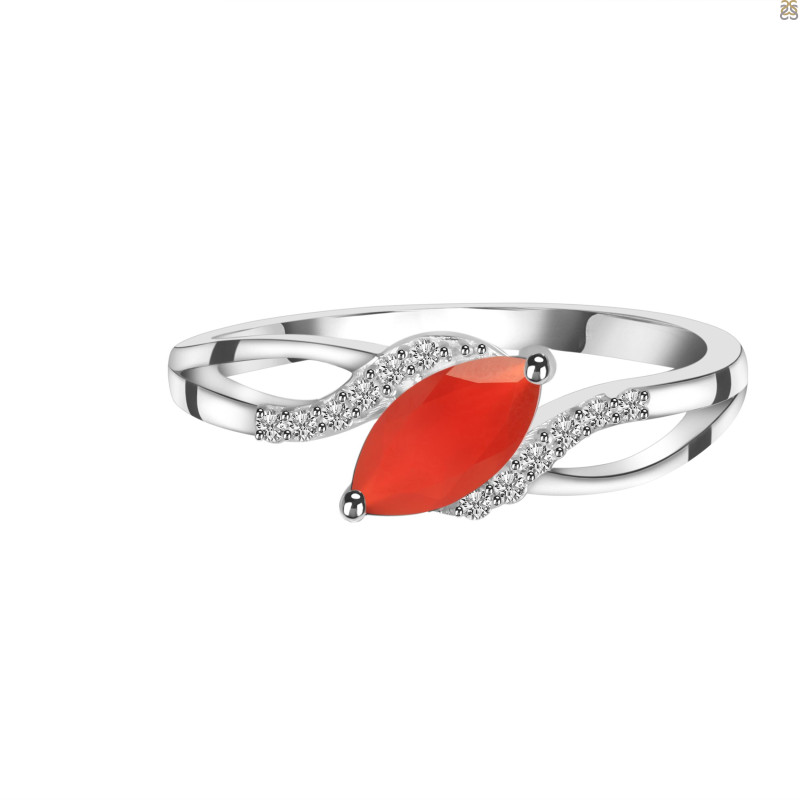 Red Onyx & White Topaz Ring ROX-RDR-422.