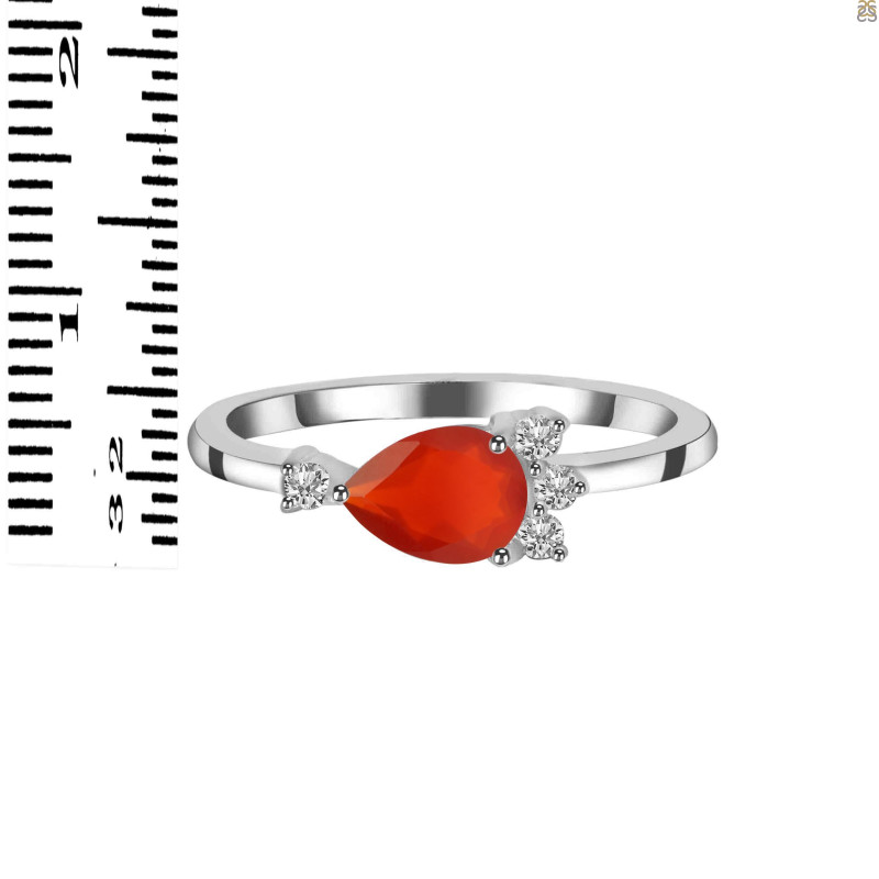 Red Onyx & White Topaz Ring ROX-RDR-433.