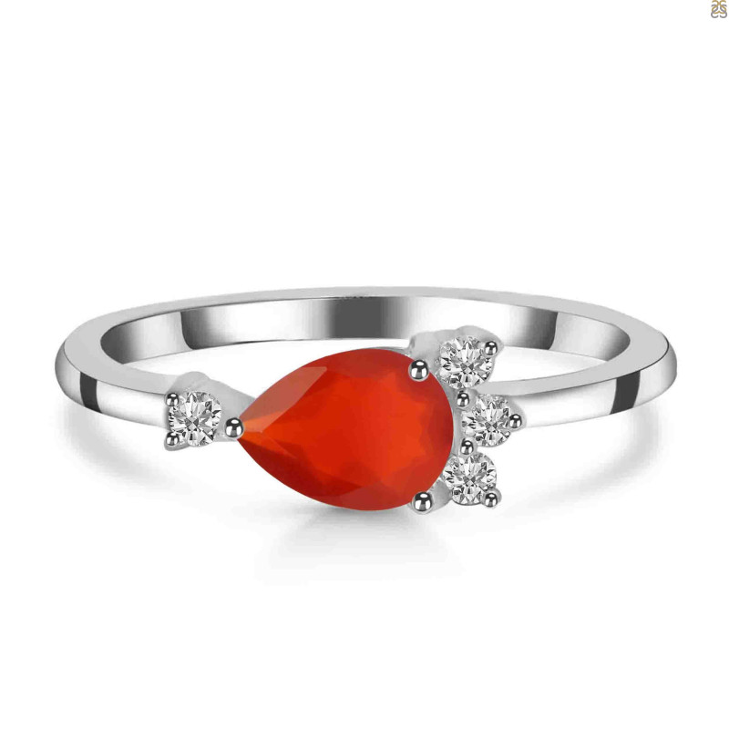 Red Onyx & White Topaz Ring ROX-RDR-433.