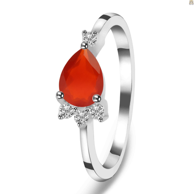 Red Onyx & White Topaz Ring ROX-RDR-433.