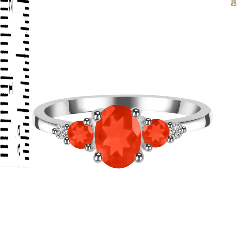 Red Onyx & White Topaz Ring ROX-RDR-434.