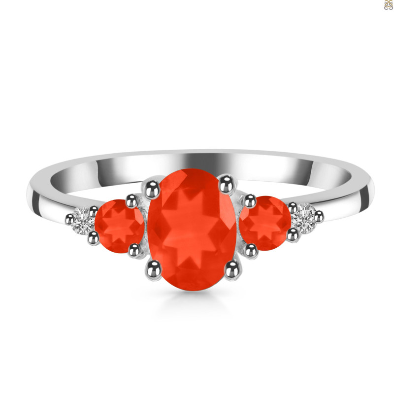 Red Onyx & White Topaz Ring ROX-RDR-434.