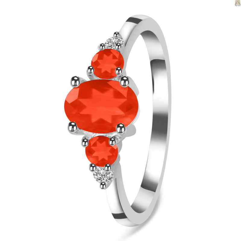 Red Onyx & White Topaz Ring ROX-RDR-434.