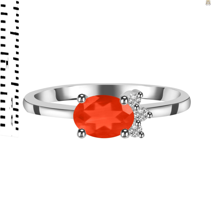 Red Onyx & White Topaz Ring ROX-RDR-435.