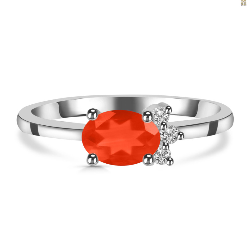Red Onyx & White Topaz Ring ROX-RDR-435.