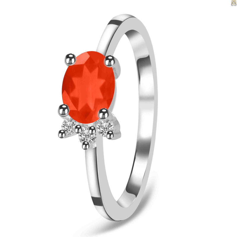 Red Onyx & White Topaz Ring ROX-RDR-435.