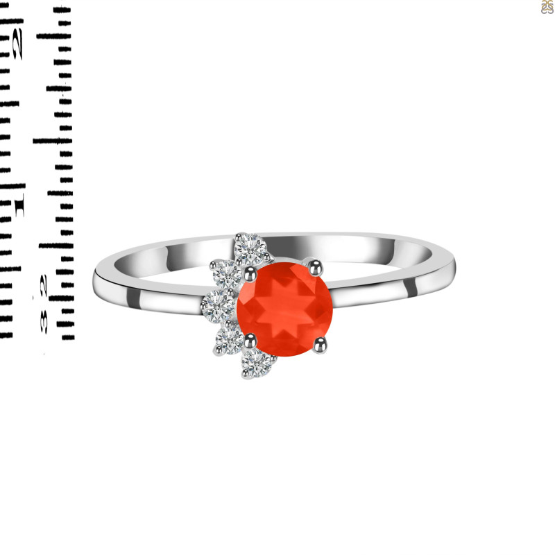 Red Onyx & White Topaz Ring ROX-RDR-437.